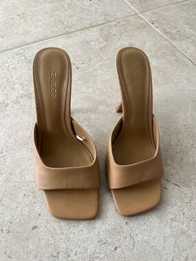 MANGO nude heeled sandals